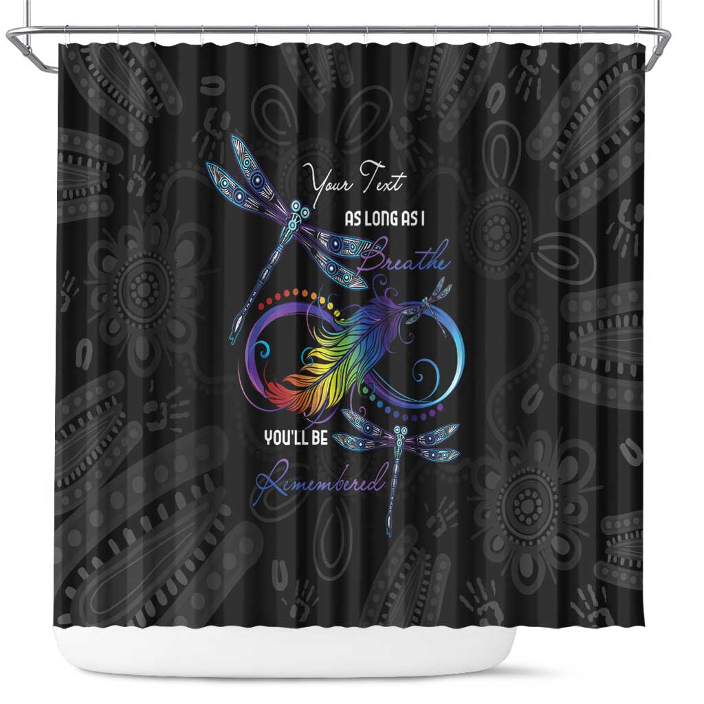 Personalised Australia Indigenous Memorial Shower Curtain As Long As I Breathe You'll Be Remembered