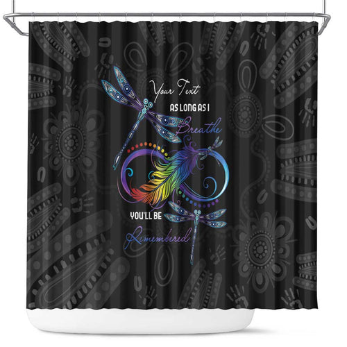 Personalised Australia Indigenous Memorial Shower Curtain As Long As I Breathe You'll Be Remembered