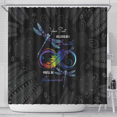 Personalised Australia Indigenous Memorial Shower Curtain As Long As I Breathe You'll Be Remembered