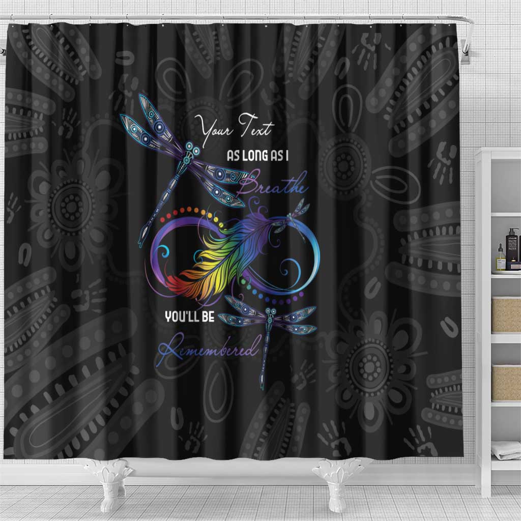 Personalised Australia Indigenous Memorial Shower Curtain As Long As I Breathe You'll Be Remembered
