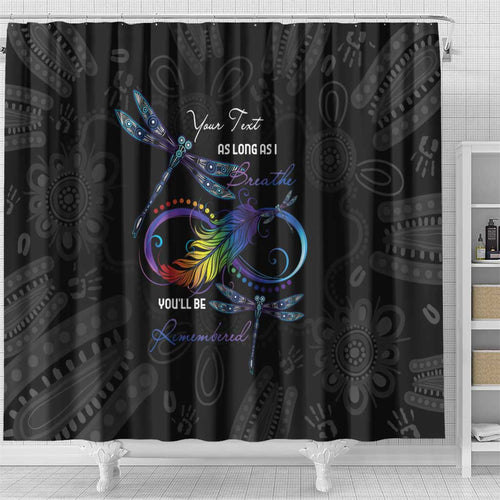 Personalised Australia Indigenous Memorial Shower Curtain As Long As I Breathe You'll Be Remembered