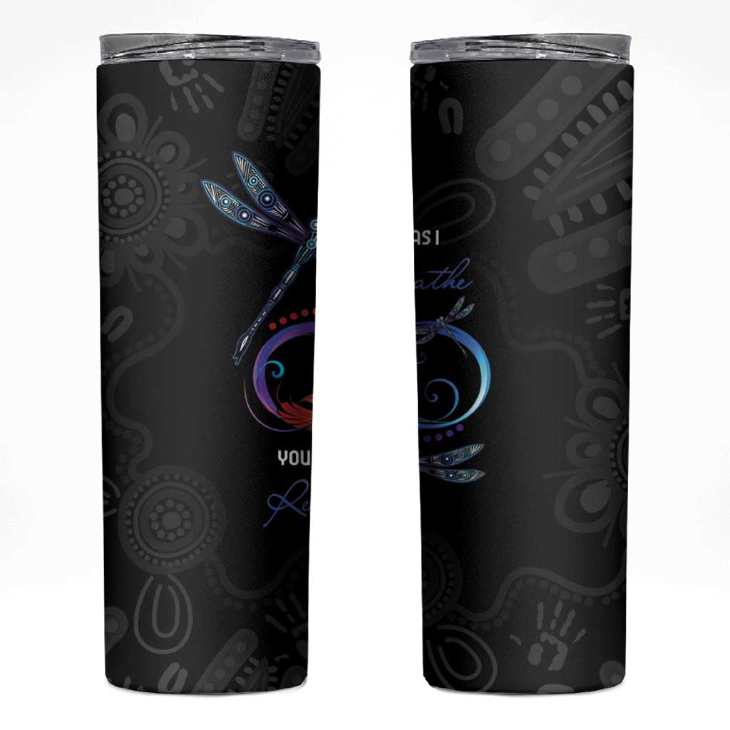 Personalised Australia Indigenous Memorial Skinny Tumbler As Long As I Breathe You'll Be Remembered