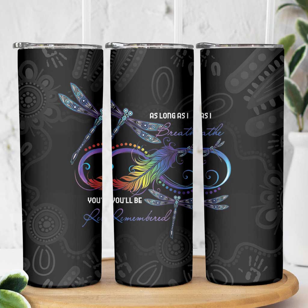 Personalised Australia Indigenous Memorial Skinny Tumbler As Long As I Breathe You'll Be Remembered