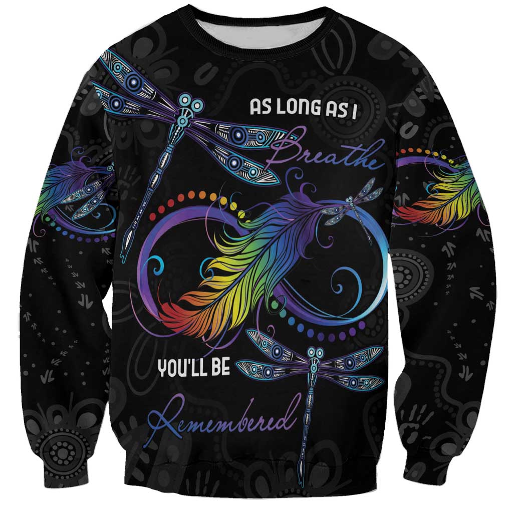 Personalised Australia Indigenous Memorial Sweatshirt As Long As I Breathe You'll Be Remembered