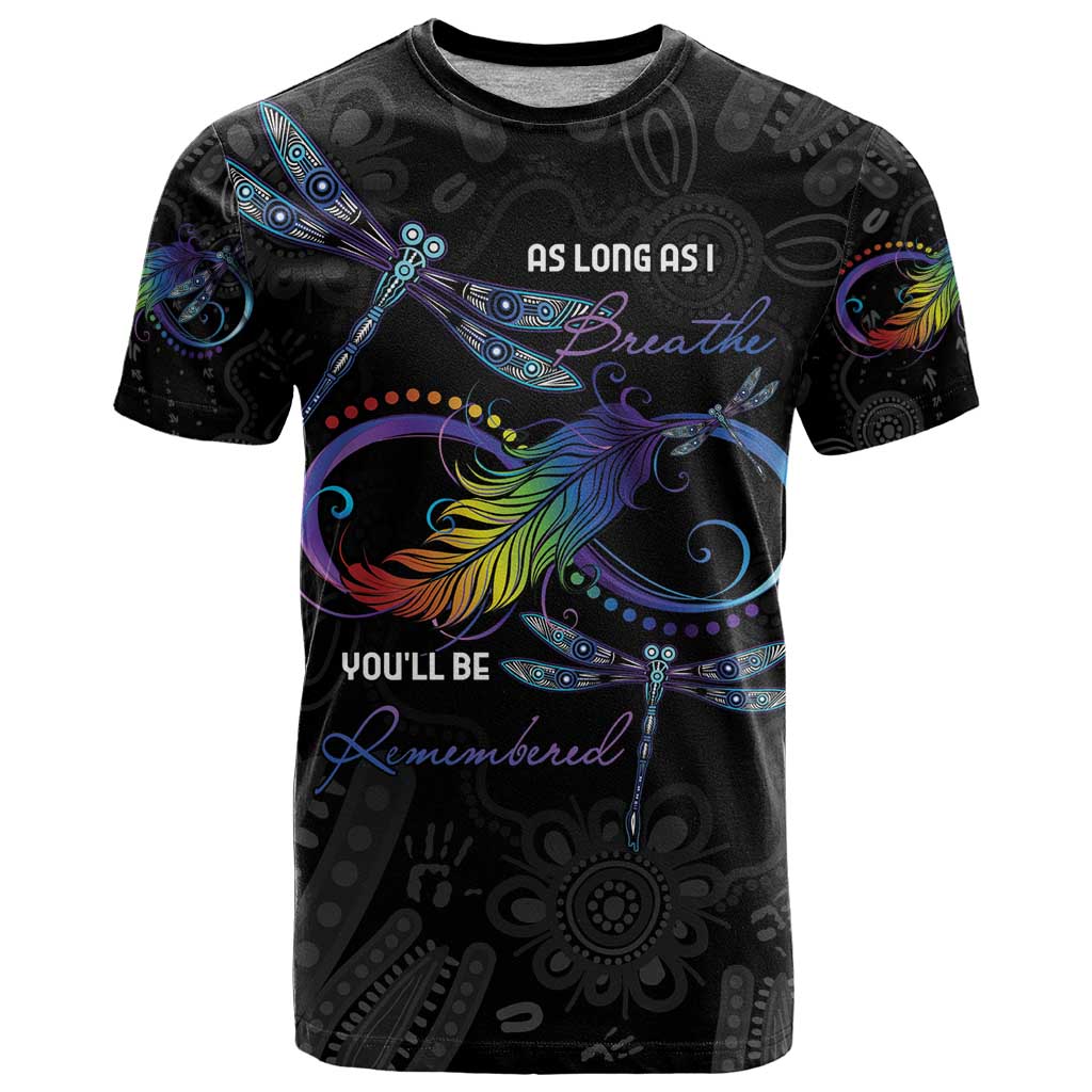 Personalised Australia Indigenous Memorial T Shirt As Long As I Breathe You'll Be Remembered