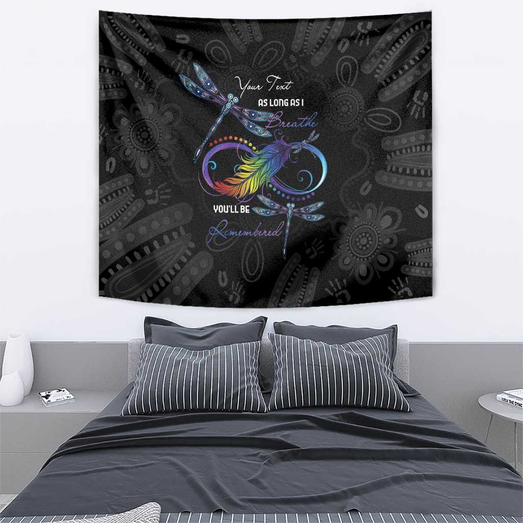 Personalised Australia Indigenous Memorial Tapestry As Long As I Breathe You'll Be Remembered