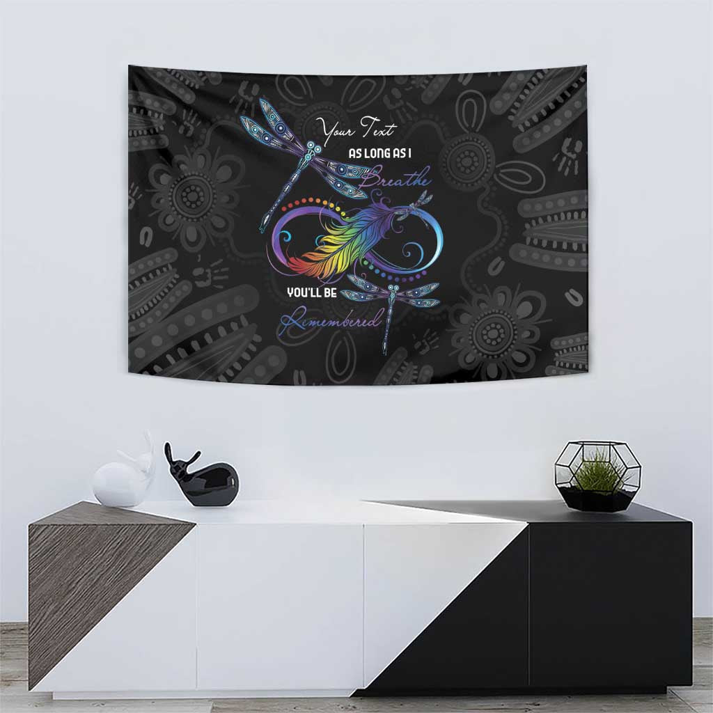 Personalised Australia Indigenous Memorial Tapestry As Long As I Breathe You'll Be Remembered