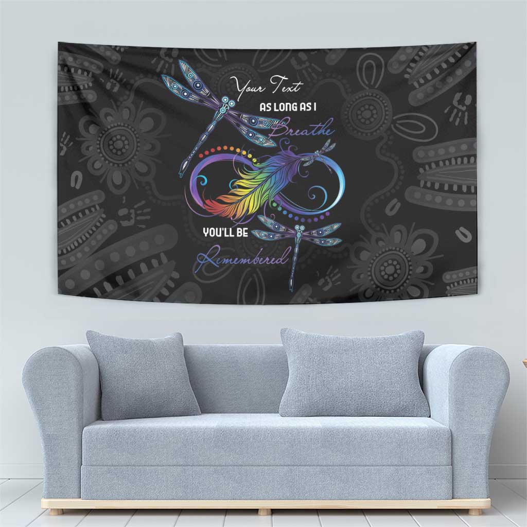 Personalised Australia Indigenous Memorial Tapestry As Long As I Breathe You'll Be Remembered