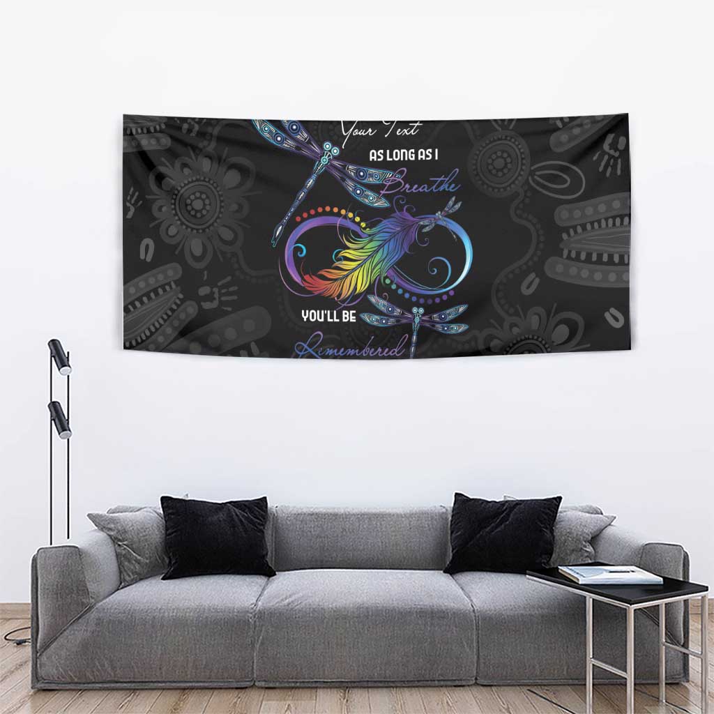 Personalised Australia Indigenous Memorial Tapestry As Long As I Breathe You'll Be Remembered