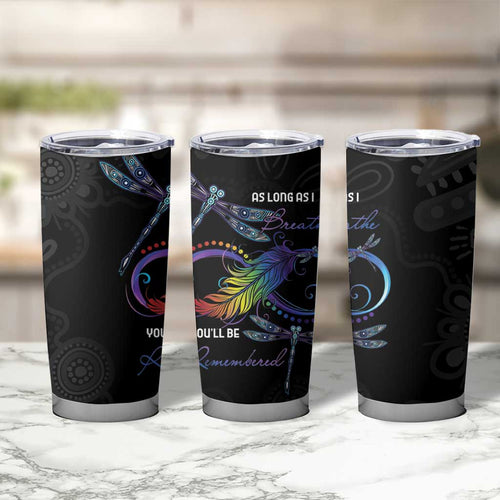 Personalised Australia Indigenous Memorial Tumbler Cup As Long As I Breathe You'll Be Remembered