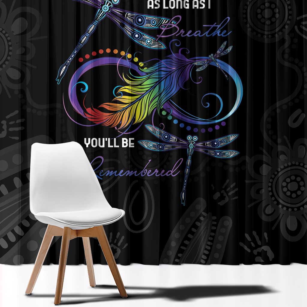 Personalised Australia Indigenous Memorial Window Curtain As Long As I Breathe You'll Be Remembered