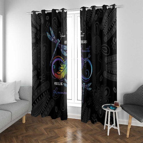 Personalised Australia Indigenous Memorial Window Curtain As Long As I Breathe You'll Be Remembered