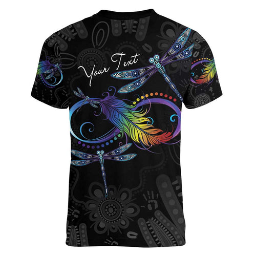 Personalised Australia Indigenous Memorial Women V-Neck T-Shirt As Long As I Breathe You'll Be Remembered