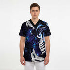 New Zealand Maori Matariki Scrub Top Tui Bird Galaxy - Aussie Hoodie