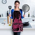 Aotearoa Maori Apron Pink Fern Ribbons on Black - Aussie Hoodie