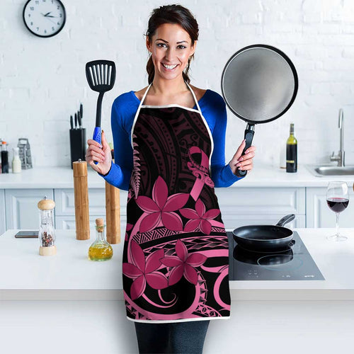 Aotearoa Maori Apron Pink Fern Ribbons on Black - Aussie Hoodie