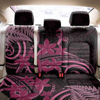 Aotearoa Maori Back Car Seat Cover Pink Fern Ribbons on Black - Aussie Hoodie