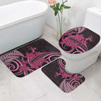 Aotearoa Maori Bathroom Set Pink Fern Ribbons on Black - Aussie Hoodie