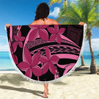 Aotearoa Maori Beach Blanket Pink Fern Ribbons on Black - Aussie Hoodie