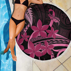Aotearoa Maori Beach Blanket Pink Fern Ribbons on Black - Aussie Hoodie