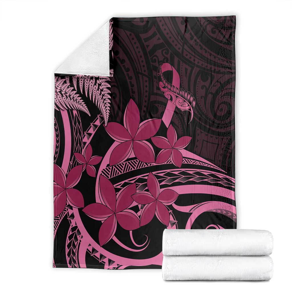 Aotearoa Maori Blanket Pink Fern Ribbons on Black - Aussie Hoodie