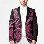Aotearoa Maori Blazer Pink Fern Ribbons on Black - Aussie Hoodie