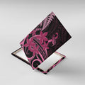 Aotearoa Maori Canvas Wall Art Pink Fern Ribbons on Black - Aussie Hoodie