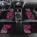 Aotearoa Maori Car Mats Pink Fern Ribbons on Black - Aussie Hoodie