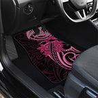 Aotearoa Maori Car Mats Pink Fern Ribbons on Black - Aussie Hoodie