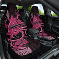 Aotearoa Maori Car Seat Cover Pink Fern Ribbons on Black - Aussie Hoodie