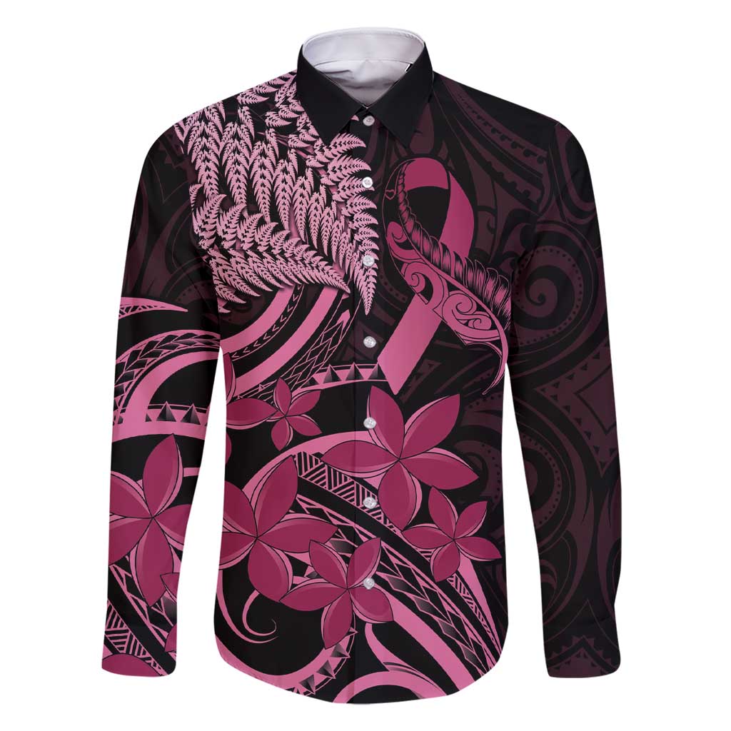 Aotearoa Maori Family Matching Short Sleeve Bodycon Dress and Hawaiian Shirt Pink Fern Ribbons on Black - Aussie Hoodie