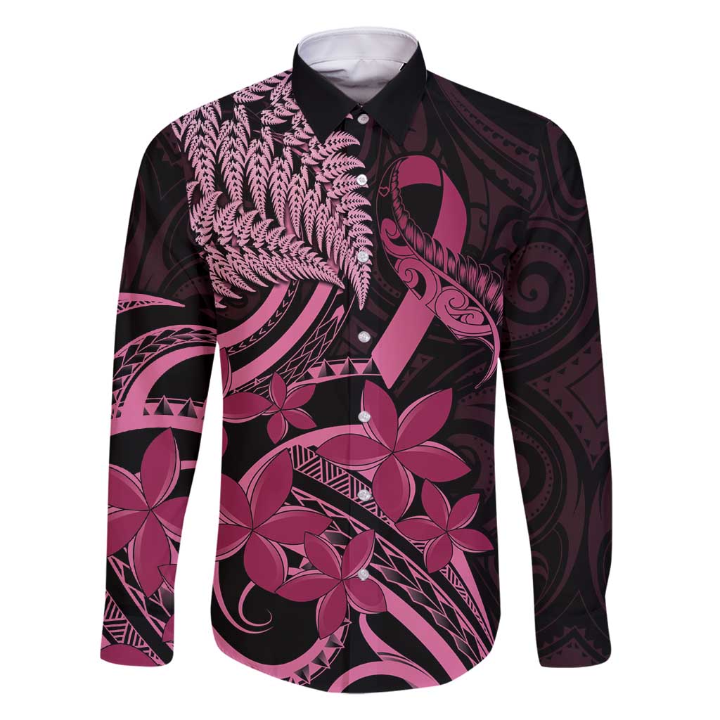 Aotearoa Maori Family Matching Summer Maxi Dress and Hawaiian Shirt Pink Fern Ribbons on Black - Aussie Hoodie