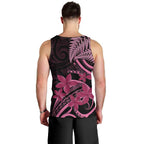 Aotearoa Maori Men Tank Top Pink Fern Ribbons on Black - Aussie Hoodie