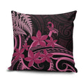 Aotearoa Maori Pillow Cover Pink Fern Ribbons on Black - Aussie Hoodie