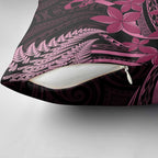Aotearoa Maori Pillow Cover Pink Fern Ribbons on Black - Aussie Hoodie