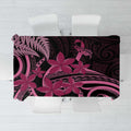 Aotearoa Maori Tablecloth Pink Fern Ribbons on Black - Aussie Hoodie
