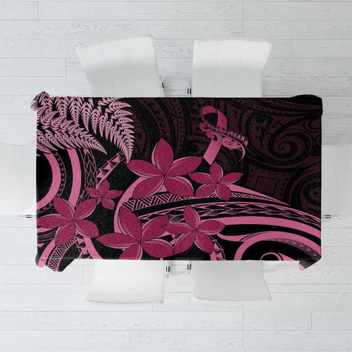 Aotearoa Maori Tablecloth Pink Fern Ribbons on Black - Aussie Hoodie
