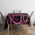 Aotearoa Maori Tablecloth Pink Fern Ribbons on Black - Aussie Hoodie
