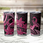 Aotearoa Maori Tumbler Cup Pink Fern Ribbons on Black - Aussie Hoodie