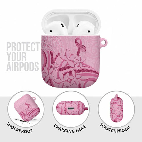 Aotearoa Maori AirPods Case Pink Fern Ribbons - Aussie Hoodie
