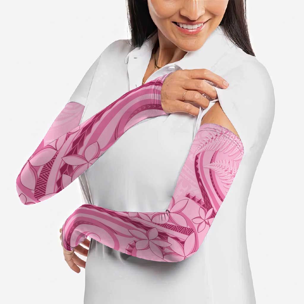 Aotearoa Maori Arm Sleeves Pink Fern Ribbons - Aussie Hoodie