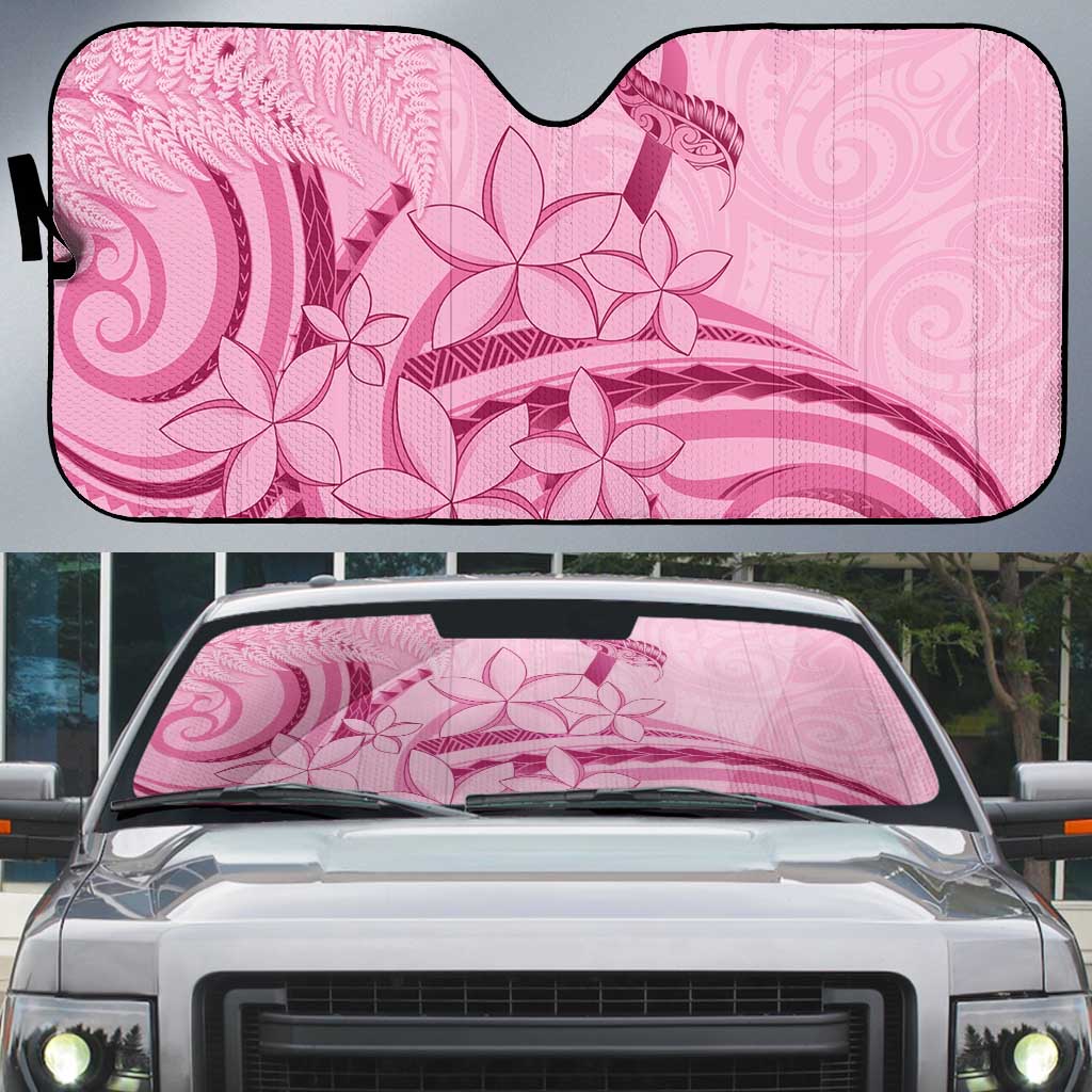 Aotearoa Maori Auto Sun Shade Pink Fern Ribbons - Aussie Hoodie