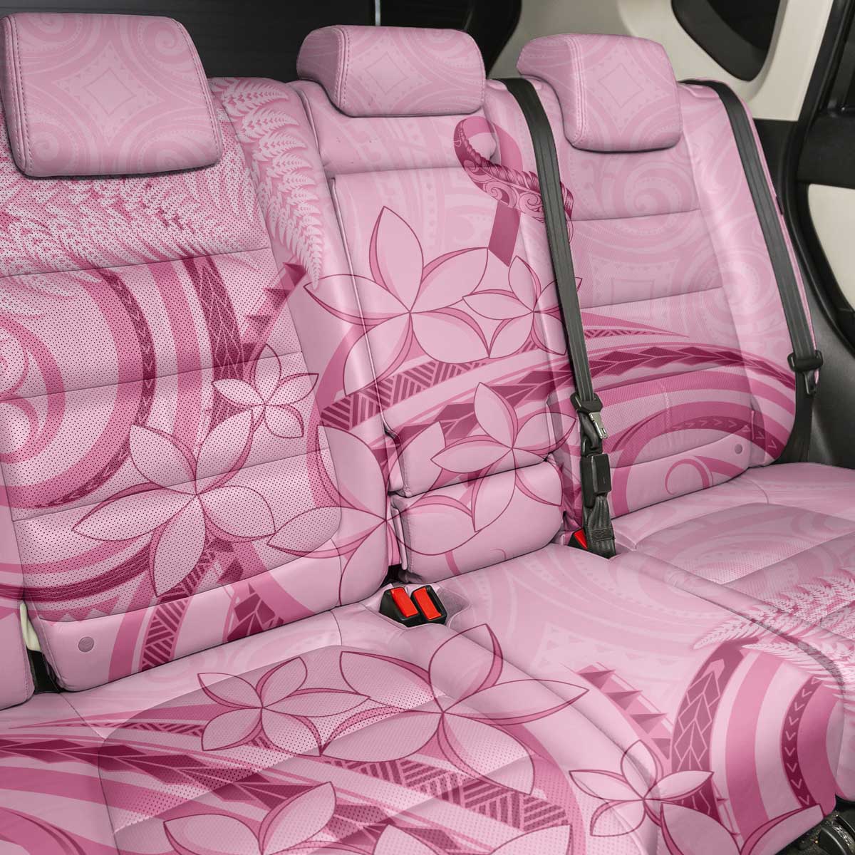 Aotearoa Maori Back Car Seat Cover Pink Fern Ribbons - Aussie Hoodie
