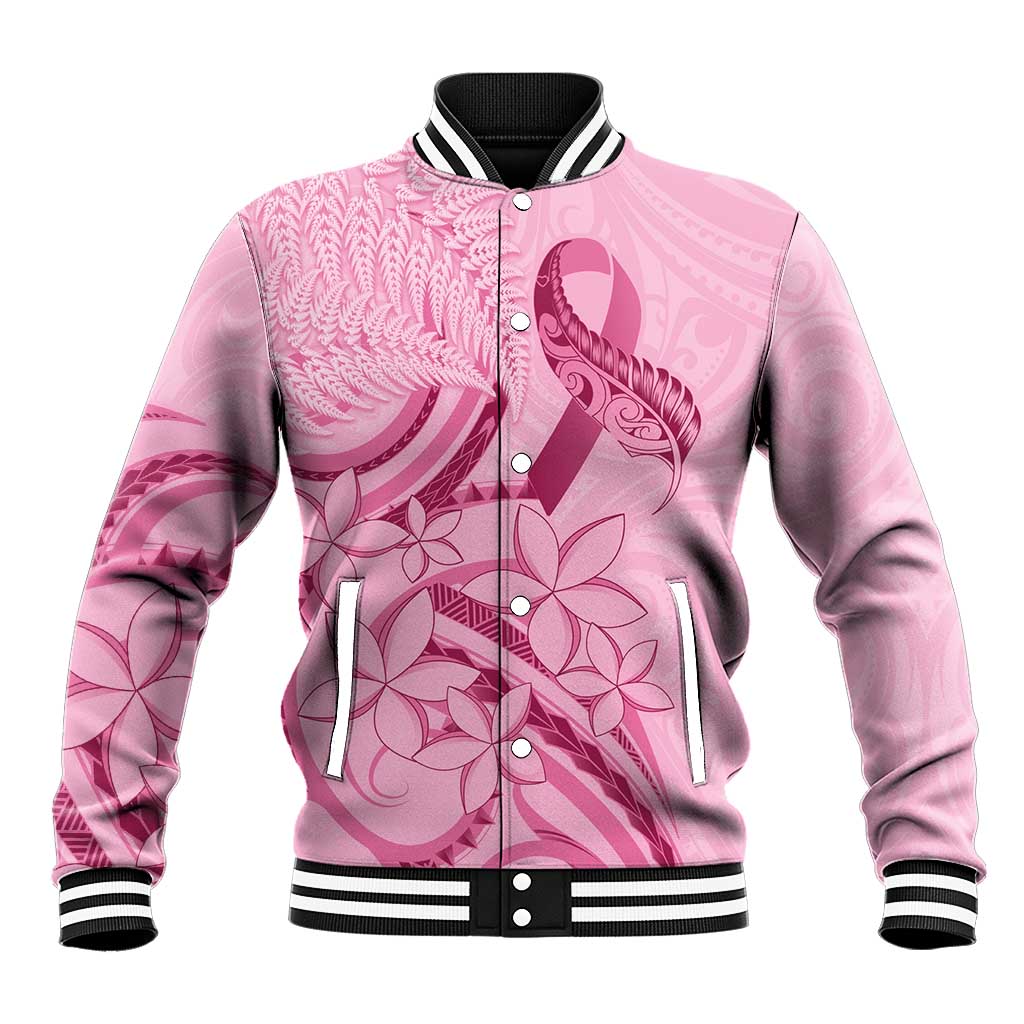 Aotearoa Maori Baseball Jacket Pink Fern Ribbons - Aussie Hoodie