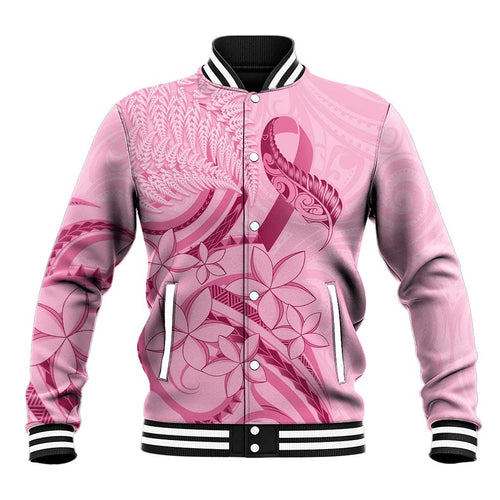 Aotearoa Maori Baseball Jacket Pink Fern Ribbons - Aussie Hoodie