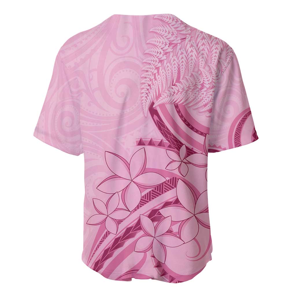Aotearoa Maori Baseball Jersey Pink Fern Ribbons - Aussie Hoodie