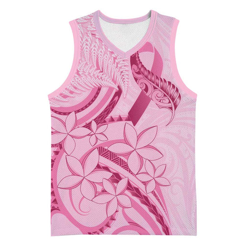 Aotearoa Maori Basketball Jersey Pink Fern Ribbons - Aussie Hoodie