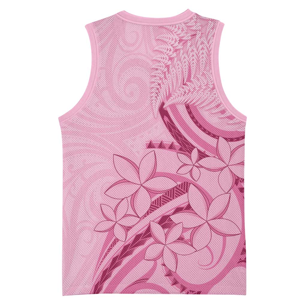 Aotearoa Maori Basketball Jersey Pink Fern Ribbons - Aussie Hoodie