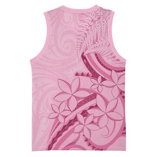 Aotearoa Maori Basketball Jersey Pink Fern Ribbons - Aussie Hoodie