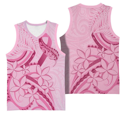 Aotearoa Maori Basketball Jersey Pink Fern Ribbons - Aussie Hoodie